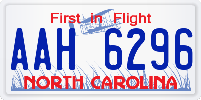 NC license plate AAH6296