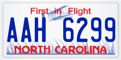 NC license plate AAH6299