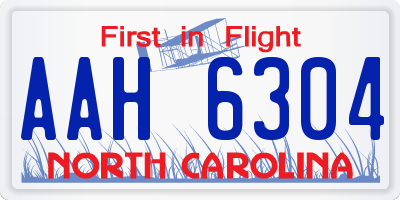 NC license plate AAH6304