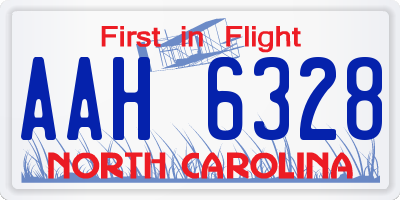 NC license plate AAH6328