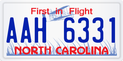 NC license plate AAH6331