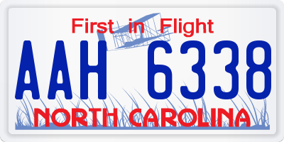 NC license plate AAH6338