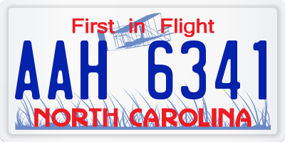 NC license plate AAH6341