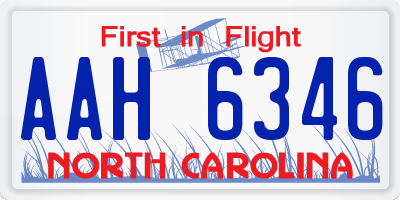 NC license plate AAH6346
