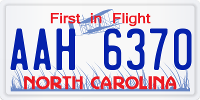 NC license plate AAH6370