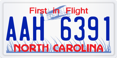 NC license plate AAH6391