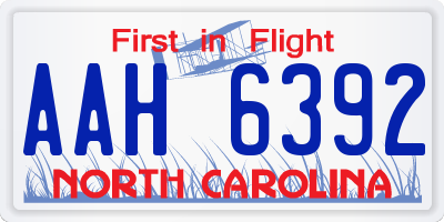 NC license plate AAH6392