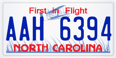 NC license plate AAH6394