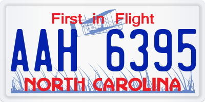 NC license plate AAH6395