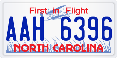 NC license plate AAH6396