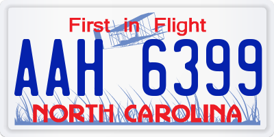 NC license plate AAH6399