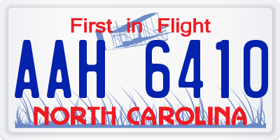 NC license plate AAH6410