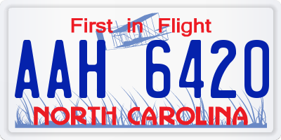 NC license plate AAH6420