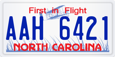 NC license plate AAH6421