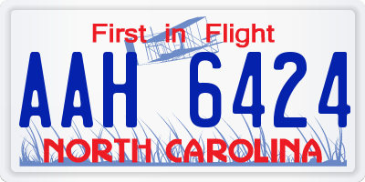 NC license plate AAH6424