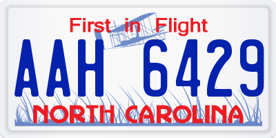 NC license plate AAH6429