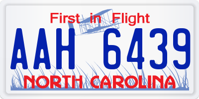 NC license plate AAH6439