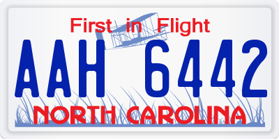 NC license plate AAH6442