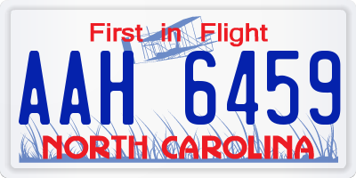 NC license plate AAH6459