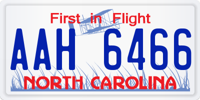 NC license plate AAH6466