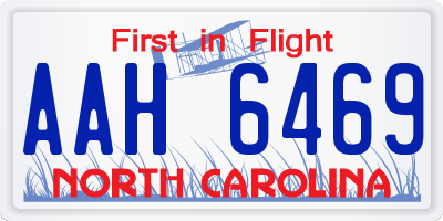 NC license plate AAH6469