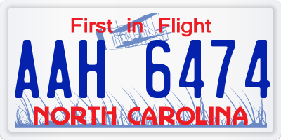 NC license plate AAH6474