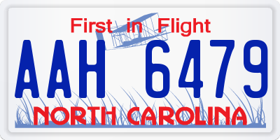 NC license plate AAH6479
