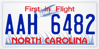 NC license plate AAH6482
