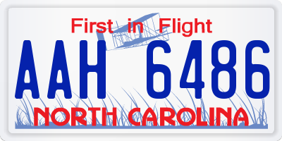 NC license plate AAH6486