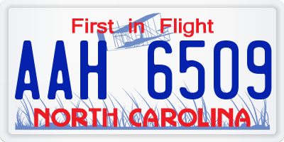NC license plate AAH6509