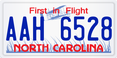 NC license plate AAH6528