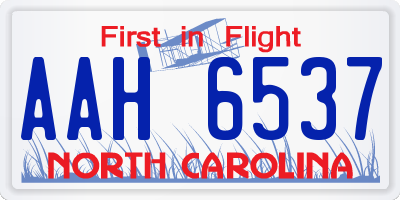 NC license plate AAH6537