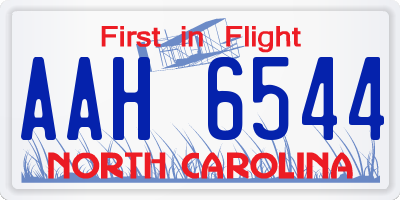 NC license plate AAH6544