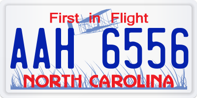 NC license plate AAH6556