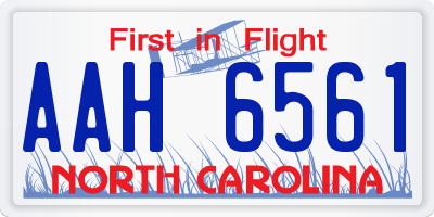 NC license plate AAH6561