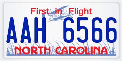 NC license plate AAH6566