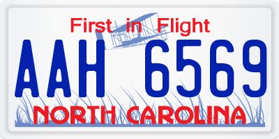 NC license plate AAH6569