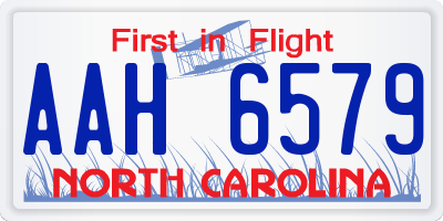 NC license plate AAH6579