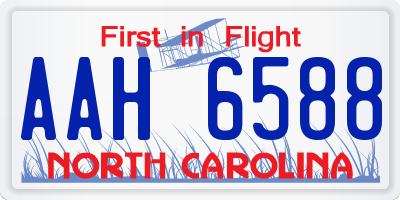 NC license plate AAH6588