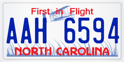 NC license plate AAH6594