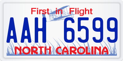 NC license plate AAH6599