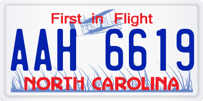 NC license plate AAH6619