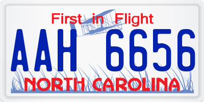 NC license plate AAH6656