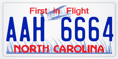 NC license plate AAH6664