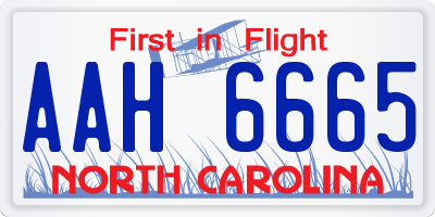 NC license plate AAH6665