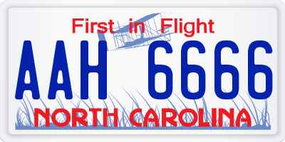 NC license plate AAH6666