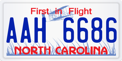NC license plate AAH6686