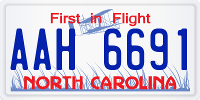 NC license plate AAH6691