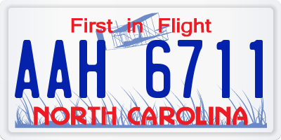 NC license plate AAH6711
