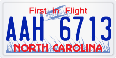 NC license plate AAH6713